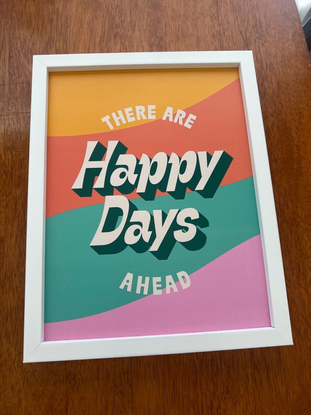 Happy Days Colorful Motivational Wall Art - Multicolor 14x11